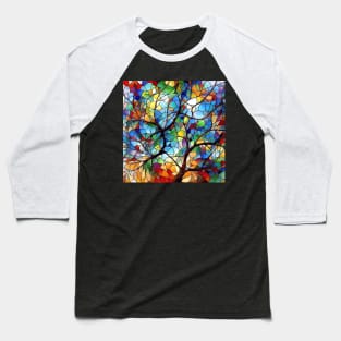 Stained Glass Tree Baseball T-Shirt